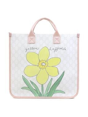 Auth Gucci Handbag Tote Bag White/Pink #293585G35B